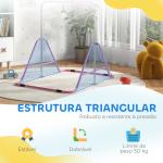 Barra de Ginástica para Crianças Dobrável com Altura Ajustável para Treino em Casa 154x106,2x88,5 - 128,5 cm Rosa