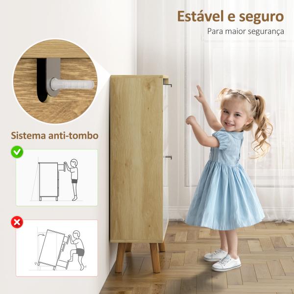 Sapateira Estreita com 2 Portas em Branco Brilhante e Estantes Ajustáveis Pés de Madeira para 12 Pares de Sapatos 60x24x91 cm