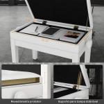 Banco de Piano com Espaço de Armazenamento e Altura Ajustável Carga 200 kg 54,5x33x48 - 58 cm Branco
