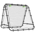 Rede de Rebote Dobrável para Treino Desportivo Ajustável em 5 Níveis de Ângulo com Tubo de Aço 100x95x90 cm Preto