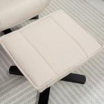 Poltrona Relax Reclinável com Apoio para os Pés Poltrona Giratória Estofada em Linho e Função Baloiço 67x87x96 cm Bege