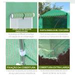 Estufa Tipo Túnel 400x200x200cm Estufa de Túnel com Portas Enroláveis e 6 Janelas Cobertura de PE 140 g/m² Estrutura de Metal para Cultivo de Plantas Verduras Verde