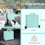 Carrinho de Armazenamento Dobrável Carrinho de Compras com 2 Rodas Capacidade 32L para Casa 41,5x32,5x85 cm Verde