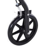 Andarilho 4 Rodas Andarilho Dobrável Leve Assento Encosto Acolchoado Pegas Ergonómicas Metal Preto