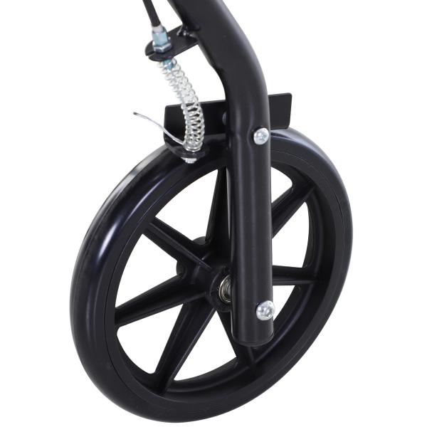 Andarilho 4 Rodas Andarilho Dobrável Leve Assento Encosto Acolchoado Pegas Ergonómicas Metal Preto