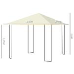 Pérgola de Jardim 3x3x2,6m Pérgola de Exterior com Estrutura de Aço e Toldo com Proteção UV 300x300x260 cm Creme