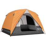 Tenda de Campismo para 2 - 3 Pessoas Dobrável com Bolsa de Transporte 200x200x135 cm Laranja e Cinza