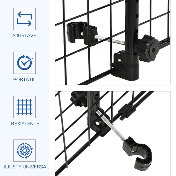 Grade de Segurança de Carro para Cães Extensível Universal Grade de Segurança para Cães com Largura Ajustável 91 - 152x30cm Preto