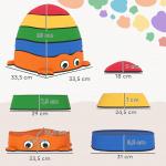 Conjunto de Pedras de Equilíbrio Empilháveis para Crianças de 5 Peças com Forma de Rã e Antiderrapantes Multicolor