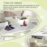 Toucador Crianças com Espelho e Banco Toucador de Maquilhagem para Crianças de 3 - 6 Anos 55x34x87,5 cm Branco e Verde Pastel