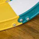 Escorrega Infantil 4 em 1 para Crianças com Cesto de Basquetebol Telescópio Escalador e Espaço de Arrumação 70x177x92 cm Amarelo e Verde