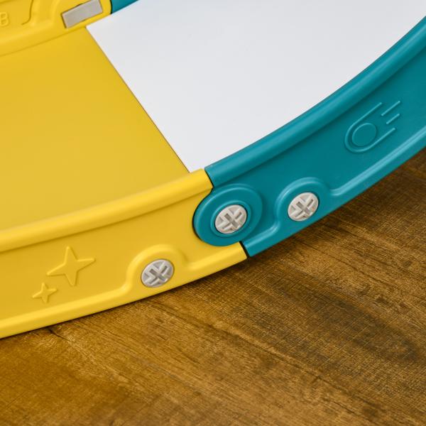 Escorrega Infantil 4 em 1 para Crianças com Cesto de Basquetebol Telescópio Escalador e Espaço de Arrumação 70x177x92 cm Amarelo e Verde