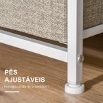 Mesa de Cabeceira com 3 Gavetas de Tecido para Dormitório Sala de Estar Corredor 45x30x71 cm Cinza e Branco