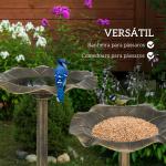 Banho para Pássaros de Jardim Exterior 71 cm com Design Folha de Lótus e Acabamento Envelhecido Leve e Resistente Bronze