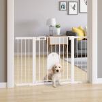 Barreira de Segurança de Animais de Estimação para Escadas e Portas com Aberturas de 75 - 131 cm com 3 Extensões Branco