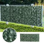 Vedação Artificial em Rolo 2,4x1 m Vedação de Privacidade para Balcão Jardim Exterior Planta Decorativa de Parede PE Verde