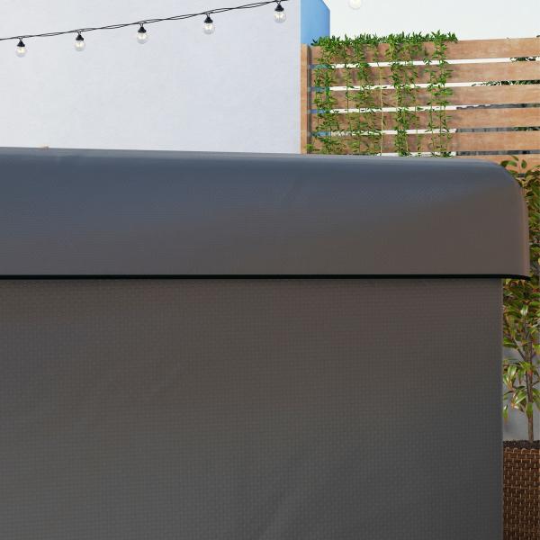 Capa Protetora para Baloiço de Jardim de 3 Lugares 215x155x150 cm Impermeável com Fecho de Correr Cinza Escuro