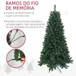 Árvore de Natal Artificial 180 cm com 760 Ramos de Arame de Memória e Base Recolhível Árvore de Natal Verde