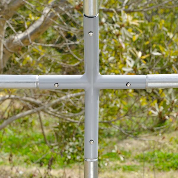 Galinheiro para Exterior para 4 - 6 Galinhas de Aço Galvanizado com Teto de Tecido Oxford 2,8x1,90x1,97 m Prata
