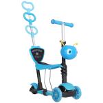 Trotinete 5 em 1 para Crianças com 3 Rodas Assento Removível e Guiador Ajustável Carga Máxima 50 kg 62x25x72,5 cm Azul