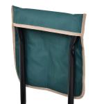 Banco de Jardim Dobrável com Bolsa para Ferramentas Almofada de Proteção para Joelhos Assento de Jardim com Joelheira Altura Ajustável 58x28x49cm Verde e Preto