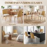 Conjunto de 2 Cadeiras de Cozinha com Encosto em PU Pernas de Aço e Assento Almofadado 47,5x57x84 cm Castanho e Bege