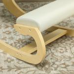 Cadeira Ergonómica de Joelhos com Almofadas Acolchoadas Estrutura de Madeira para Melhor Postura Escritório 55x85x55 cm Creme