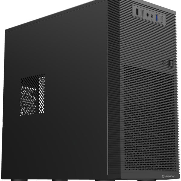 Caixa Micro - ATX AERO C15 Midi Tower c/ Fonte de Alimentação 500W (Preto) - UNYKACH