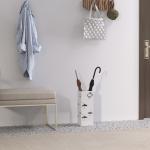 Suporte para Guarda Chuva de Aço com 4 Ganchos e Bandeja de Gotejamento Amovível 15,5x15,5x41 cm Branco
