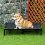 Cama Elevada para Cães Cama de Animais de Estimação com Malha Transpirável e Tecido Oxford para Exterior 92x76x18 cm Preto