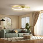 Candeeiro de Teto LED 40W Candeeiro Moderno com Iluminação LED 3000K/4000K/6500K 59x38x7,4 cm Dourado
