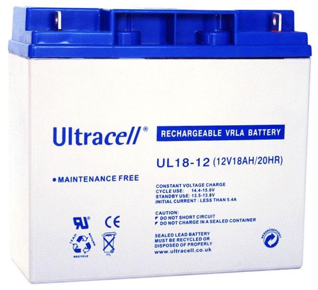 Bateria Chumbo 12V 18Ah (181 x 77 x 167 mm) - Ultracell