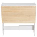 Mesa Sala de Jantar Dobrável Mesa Auxiliar de Cozinha com Laterais Dobráveis Desenho Moderno 103x76x73,5 cm Madeira e Branco