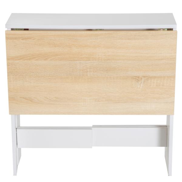 Mesa Sala de Jantar Dobrável Mesa Auxiliar de Cozinha com Laterais Dobráveis Desenho Moderno 103x76x73,5 cm Madeira e Branco
