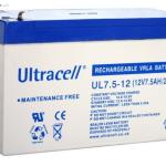Bateria Chumbo 12V 7,5Ah (150 x 63 x 95 mm) - Ultracell