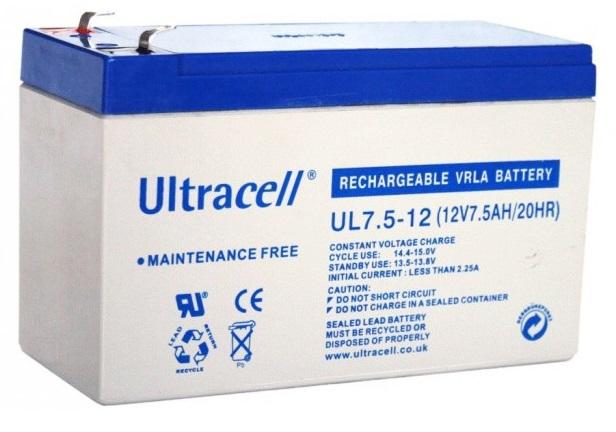 Bateria Chumbo 12V 7,5Ah (150 x 63 x 95 mm) - Ultracell