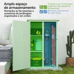 Armário de Jardim em Madeira para Exterior com 2 Prateleiras e Telhado de Asfalto 75x56x115 cm Verde
