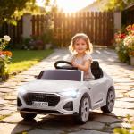 Carro Elétrico para Crianças Carro Audi Q8 Etron Sportback Infantil 12V Faróis Buzina e Música 98x49,5x43 cm Branco