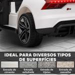 Carro Elétrico AUDI RS E - Tron GT 12V com 2 Motores Controlo Remoto Faróis LED Buzina Música USB 3 - 5km/h 103x58x41cm Branco