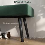 Banco de Pé de Cama Multifuncional e Moderno Banco de Dormitório com Pés de Aço e Assento Acolchoado 100x36x45 cm Verde