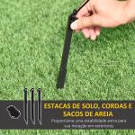 Pai Natal Insuflável com Saco de Presentes 3 Luzes LED IP44 e Inflador Elétrico Decoração de Natal para Interiores e Exteriores 148x85x240cm Vermelho e Verde