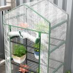 Estufa de Jardim Vertical 69x49x193 cm com 5 Prateleiras Estufa para Plantas e Cultivos com Cobertura Transparente de PE Verde