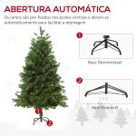 Árvore Artificial de Natal 150cm com Base Dobrável 440 Galhos PE Tridente e PVC Individual Árvore de Natal Decorativa Exterior Interior Ø75x150cm Verde