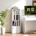 Estante de 4 Níveis Estante para Livros com Prateleiras Ajustáveis e Armário Estante Moderna 40x30x120 cm Branco