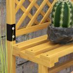 Suporte para Plantas de Madeira com Treliça Suporte para Vasos de 2 Níveis para Jardim Pátio Terraço 75x50x166 cm Natural