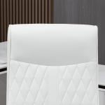 Cadeira de Escritório Giratória 360° com Encosto Alto Altura Ajustável e Função de Inclinação 65x65x102 - 112,5cm Branco creme