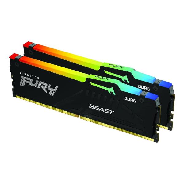 Memória DIMM Kingston FURY Beast RGB 32Gb Kit (2*16Gb) DDR5 5600MHz 1.25V CL36 unbuffered - on - die ECC — Recondicionado