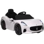 Carro Elétrico para Crianças Maserati Gran Turismo Folgore 12V Controlo Remoto Faróis Buzina e Música MP3 98x59x43 cm Branco