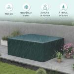 Capa Protetora para Móveis Retangular Cobertura de Móveis para Jardim Impermeável para Terraço Varanda 235x190x90 cm Verde