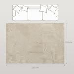 Tapete Sala de Estar 160x230 cm Tapete Pelo Curto Estilo Moderno Base Antiderrapante Tecida à Máquina Creme